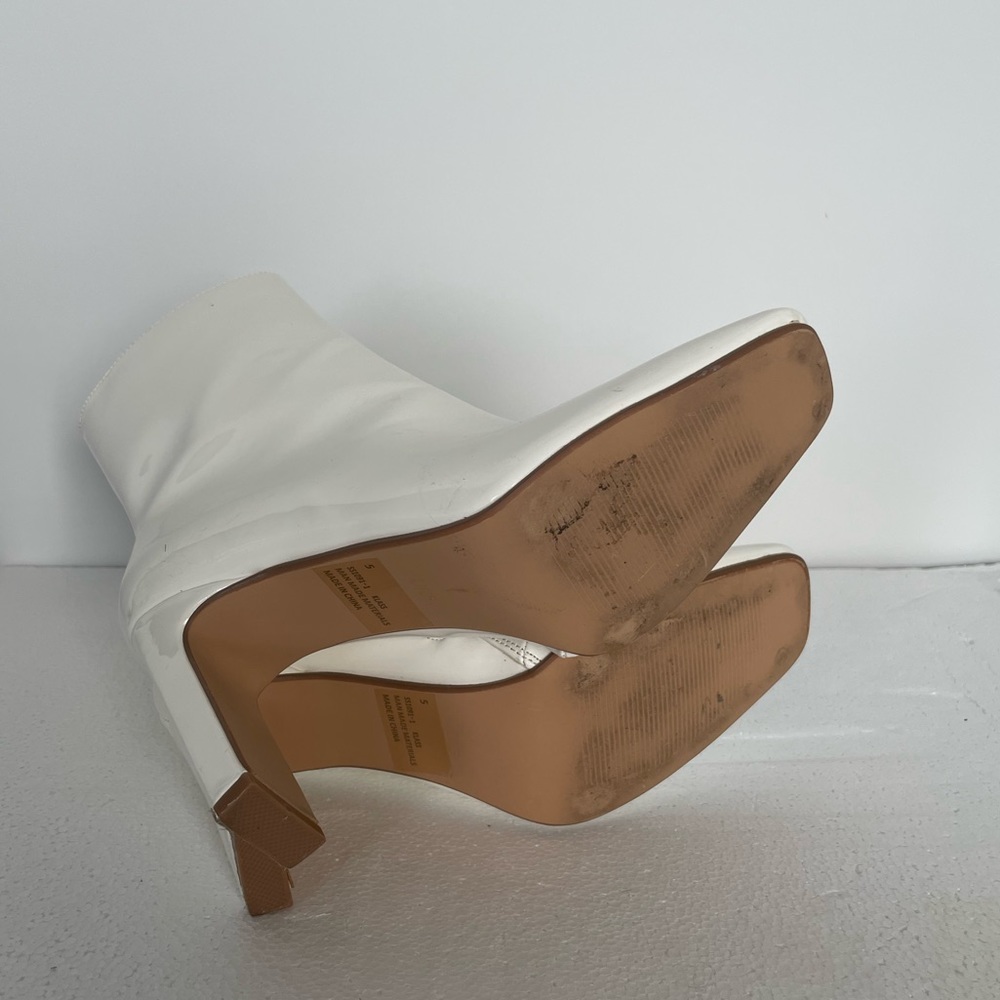 White Faux Leather Booties - Picture 8 of 9